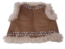 Load image into Gallery viewer, BONPOINT Jalou Vest Waistcoat Shearling Embroidered Brown 2 Years NEW RRP245
