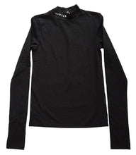 Load image into Gallery viewer, LES COYOTES DE PARIS KIDS Laiza T-Shirt Mock Neck Long Sleeve Black XS NEW RRP65
