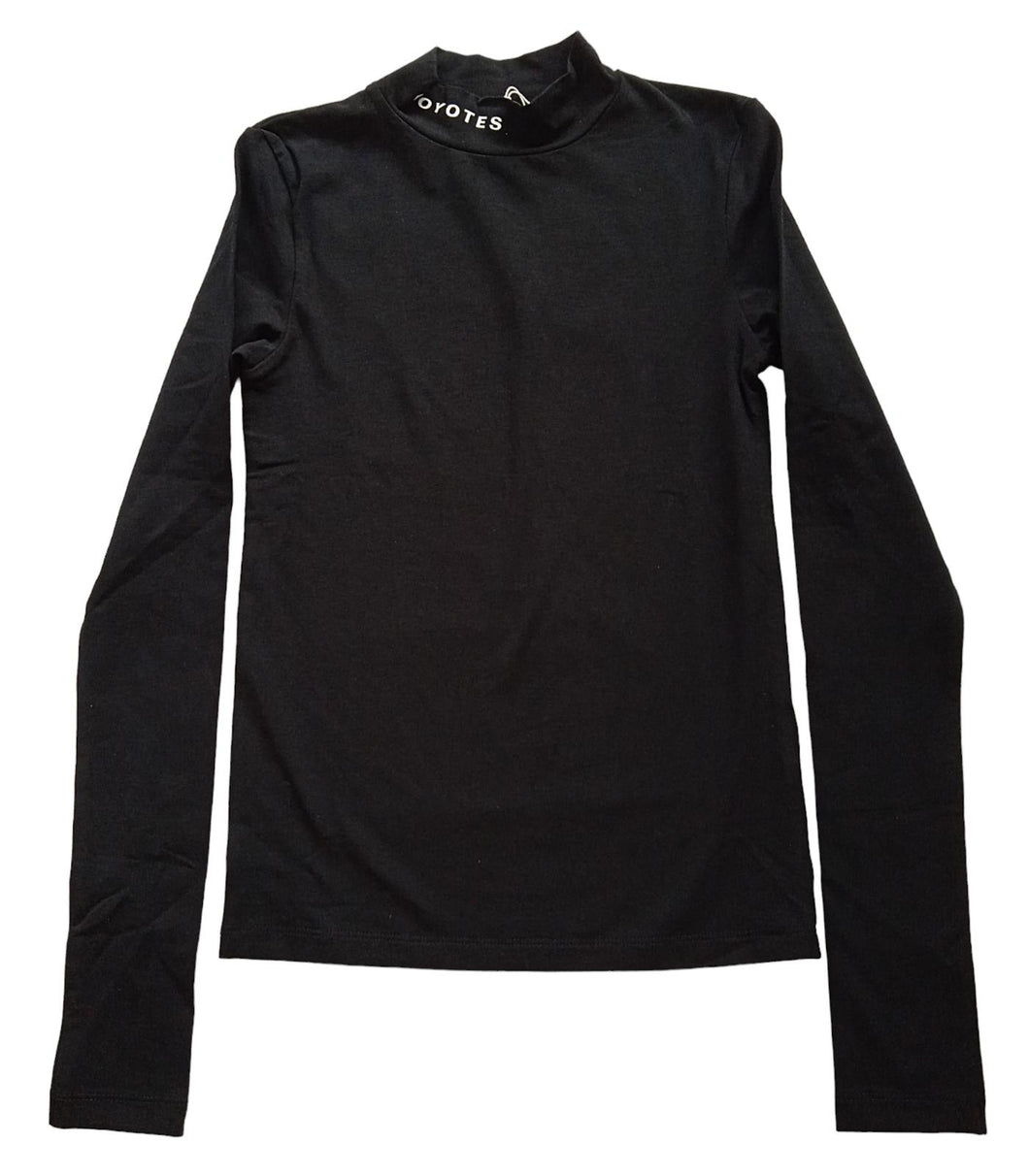 LES COYOTES DE PARIS KIDS Laiza T-Shirt Mock Neck Long Sleeve Black XS NEW RRP65