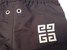 Load image into Gallery viewer, GIVENCHY Swim Shorts Boys Black Logo Print Drawstring 12 Mnths RRP115 NEW
