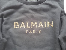 Load image into Gallery viewer, BALMAIN Girls Black Cotton Long Sleeve Open Shoulder Jumper 14 Yrs RRP190 NEW
