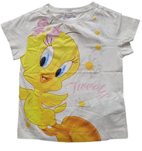 Load image into Gallery viewer, MONNALISA Tweety Maxi T-Shirt Cotton Jersey Girls Ivory Multi 4 Years NEW RRP75
