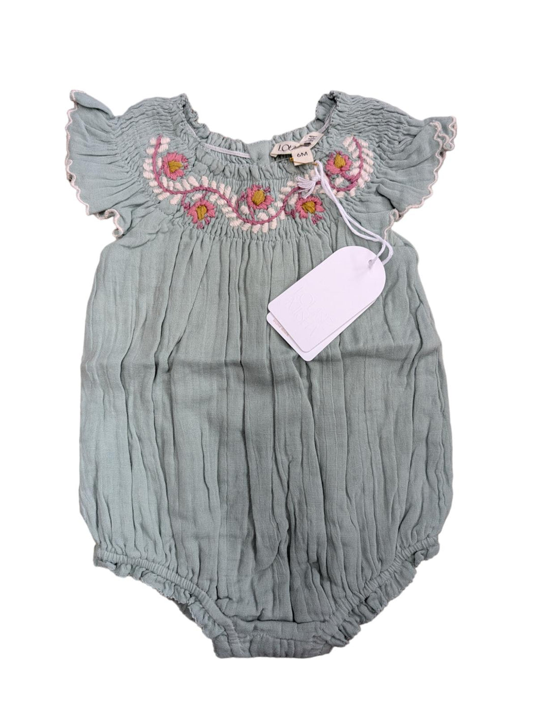 LOUISE MISHA Baby Girl Josephine Embroidered Sleeveless Blue 6 Months NEW RRP 50