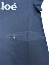 Load image into Gallery viewer, CHLOE KIDS Navy Blue Logo White Tee Tshirt Top Size 14 Years NEW RRP 80
