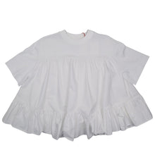 Load image into Gallery viewer, ALEXANDER MCQUEEN Top Tee Cotton Peplum Hem Oversized Fit White 38 NEW RRP: 390
