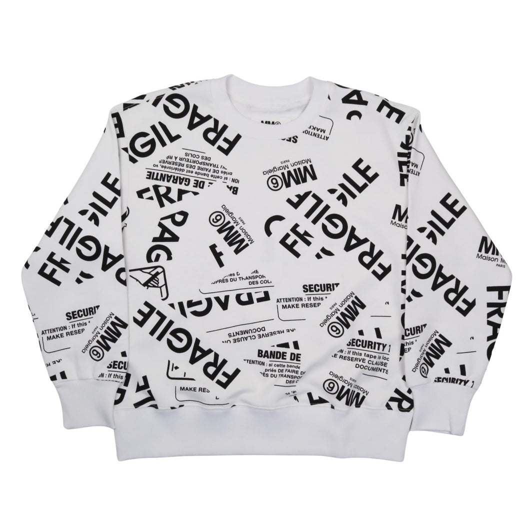 MAISON MARGIELA MM6 KIDS Fragile Logo Crewneck Sweatshirt 12 Yrs NEW RRP130