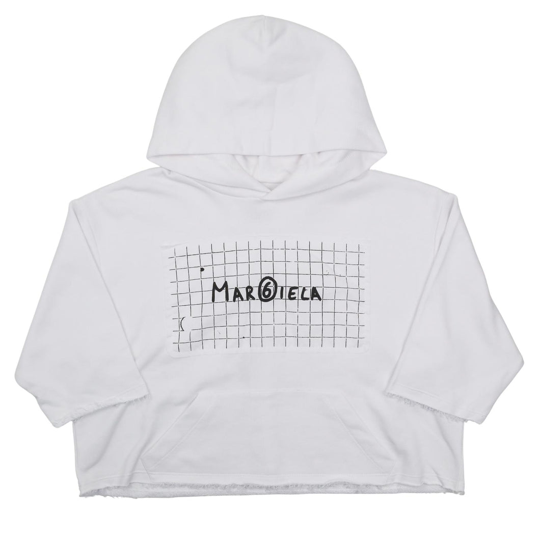 MAISON MARGIELA MM6 KIDS Unisex Gradient Logo Hoodie White 8 Years NEW RRP135