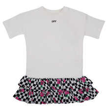 Load image into Gallery viewer, OFF WHITE KIDS Dress Ruffle Flower Short Sleeve Multicolour 6 Yrs NEW RRP267
