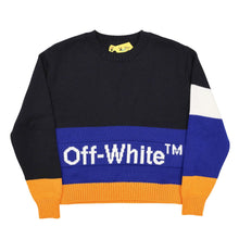 Load image into Gallery viewer, OFF-WHITE KIDS Logo Wool Crewneck Knt Jumper Black Size:6 Years NEW RRP: 255
