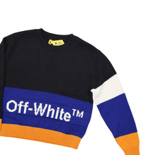 Load image into Gallery viewer, OFF-WHITE KIDS Logo Wool Crewneck Knt Jumper Black Size:6 Years NEW RRP: 255
