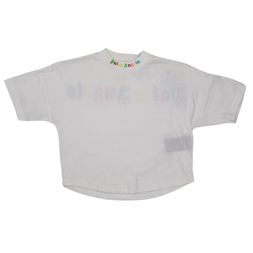 PALM ANGELS KIDS Girls Classic Over Logo Tee SS White Size:4 Years NEW RRP: 115