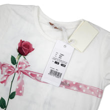 Load image into Gallery viewer, MONNALISA KIDS Cotton Logo Print T Shirt White Size8 Years NEW RRP 60
