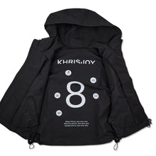Load image into Gallery viewer, KHRISJOY KIDS Unisex Hooded Zip Logo Windbreaker Black Size:8 Years NEW RRP: 285
