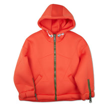 Load image into Gallery viewer, KHRISJOY KIDS Unisex Neoprene Hooded Zip Logo Jacket Orange 8 Years NEW RRP: 300
