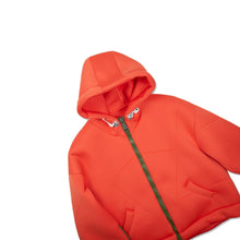 Load image into Gallery viewer, KHRISJOY KIDS Unisex Neoprene Hooded Zip Logo Jacket Orange 8 Years NEW RRP: 300
