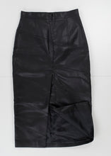 Load image into Gallery viewer, ALEKSANDRE AKHALKATSISHVILI Skirt Faux Leather Midi Straight Black - XL RRP280
