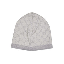 Load image into Gallery viewer, GUCCI KIDS Baby Unisex GG Wool Monogram-print Hat Grey - Size:L - NEW - RRP 75
