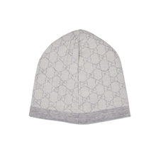 Load image into Gallery viewer, GUCCI KIDS Baby Unisex GG Wool Monogram-print Hat Grey - Size:L - NEW - RRP 75
