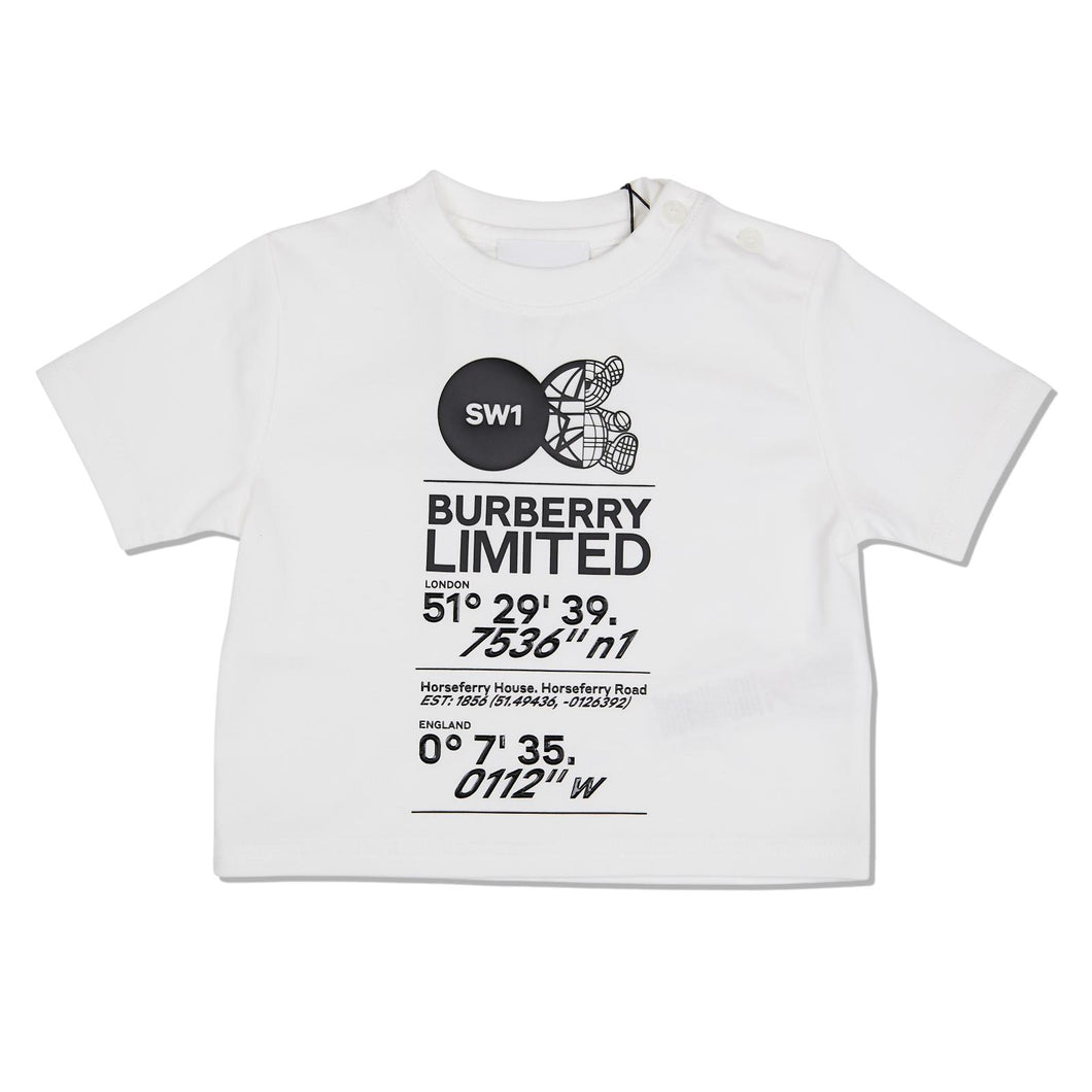 BURBERRY KIDS Baby Unisex Logo T Shirt White - Size:6 Months - NEW - RRP 115