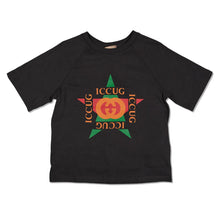 Load image into Gallery viewer, GUCCI KIDS Unisex Logo SS T-Shirt Dark Grey Cotton 4 Years NEW RRP 145
