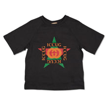Load image into Gallery viewer, GUCCI KIDS Unisex Logo SS T-Shirt Dark Grey Cotton 4 Years NEW RRP 145

