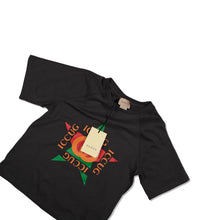 Load image into Gallery viewer, GUCCI KIDS Unisex Logo SS T-Shirt Dark Grey Cotton 4 Years NEW RRP 145
