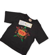 Load image into Gallery viewer, GUCCI KIDS Unisex Logo SS T-Shirt Dark Grey Cotton 4 Years NEW RRP 145
