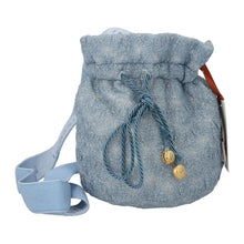 Load image into Gallery viewer, MISSONI KIDS Bag Crossbody Drawstring Pouch Denim Look Knit Blue RRP50
