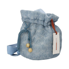 Load image into Gallery viewer, MISSONI KIDS Bag Crossbody Drawstring Pouch Denim Look Knit Blue RRP50

