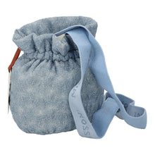 Load image into Gallery viewer, MISSONI KIDS Bag Crossbody Drawstring Pouch Denim Look Knit Blue RRP50
