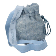 Load image into Gallery viewer, MISSONI KIDS Bag Crossbody Drawstring Pouch Denim Look Knit Blue RRP50
