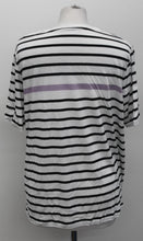 Load image into Gallery viewer, M&amp;S Marks &amp; Spencer Ladies White &amp; Black Striped T-Shirt UK14 RRP22.5 NEW
