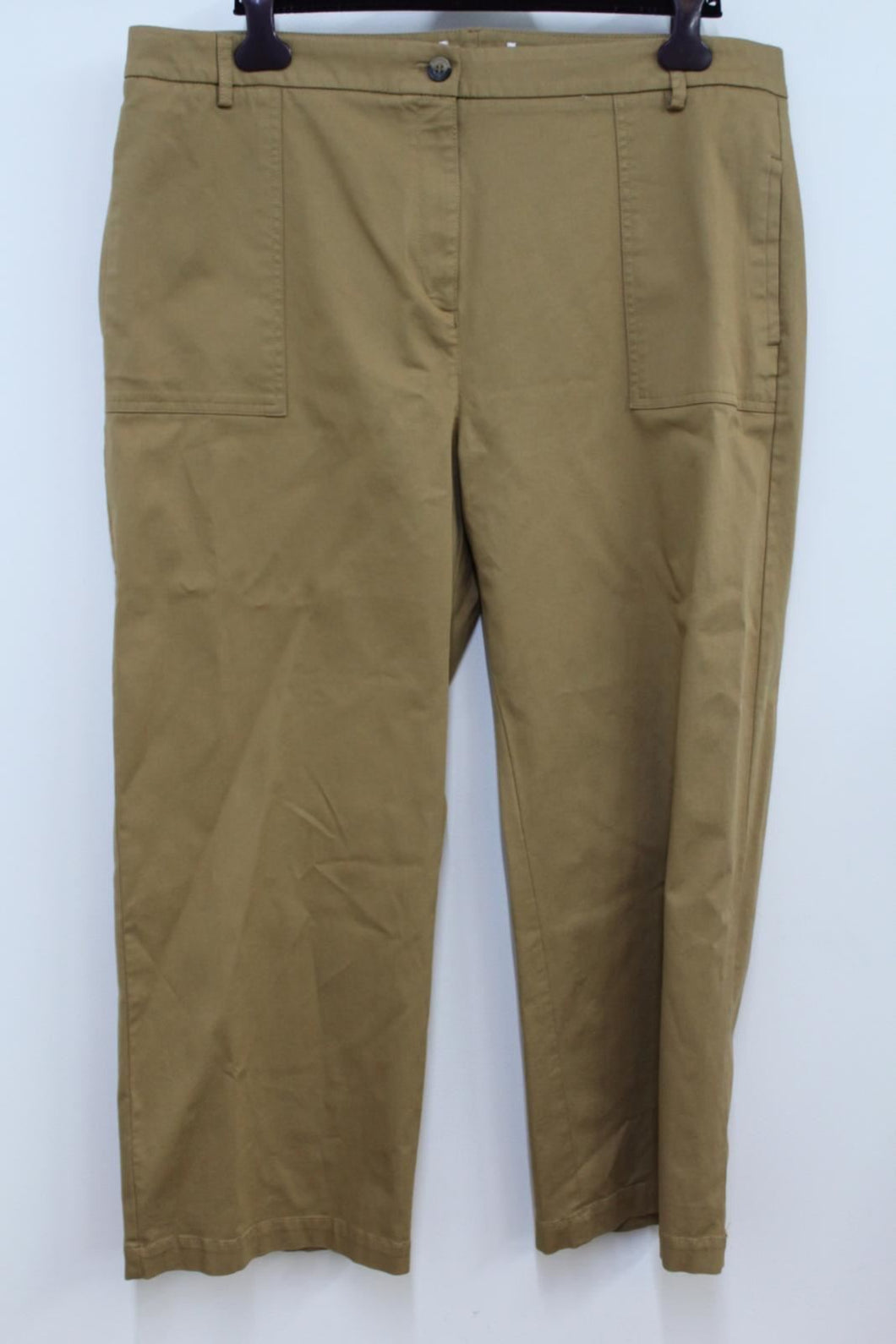 M&S Ladies Brown High Rise Wide Utility Trousers W40 EU48 UK20 NEW RRP19.5