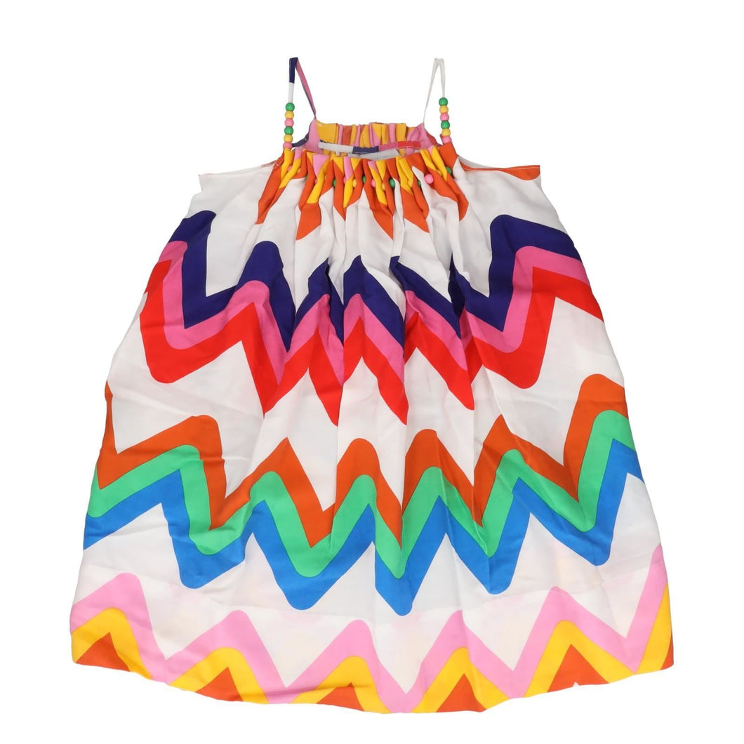 STELLA MCCARTNEY KIDS Zig Zag Dress Knee Length Sleeveless Size 4 yrs RRP95