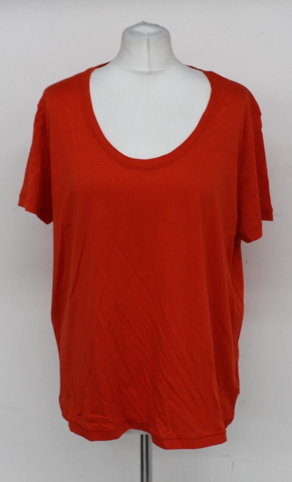 M&S Marks & Spencer Ladies Orange Short Sleeve Voop Neck T-Shirt UK16 RRP15 NEW