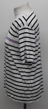 Load image into Gallery viewer, M&amp;S Marks &amp; Spencer Ladies White &amp; Black Striped T-Shirt UK14 RRP22.5 NEW
