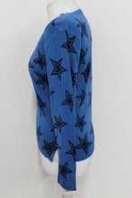 Load image into Gallery viewer, M&amp;S Ladies Navy Blue V Neck Long Sleeve Star Print Jumper UK8 NEW RRP17.5
