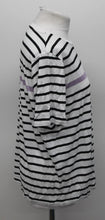 Load image into Gallery viewer, M&amp;S Marks &amp; Spencer Ladies White &amp; Black Striped T-Shirt UK14 RRP22.5 NEW
