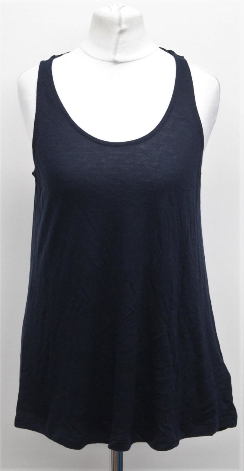 M&S Marks & Spencer Ladies Navy Blue Scoop Neck Vest Top UK10 RRP12.5 NEW