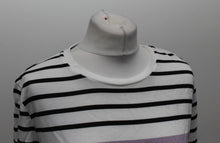 Load image into Gallery viewer, M&amp;S Marks &amp; Spencer Ladies White &amp; Black Striped T-Shirt UK14 RRP22.5 NEW
