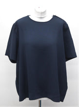 Load image into Gallery viewer, M&amp;S Marks &amp; Spencer Ladies Navy Blue Short Sleeve Top UK18 RRP39.5 NEW
