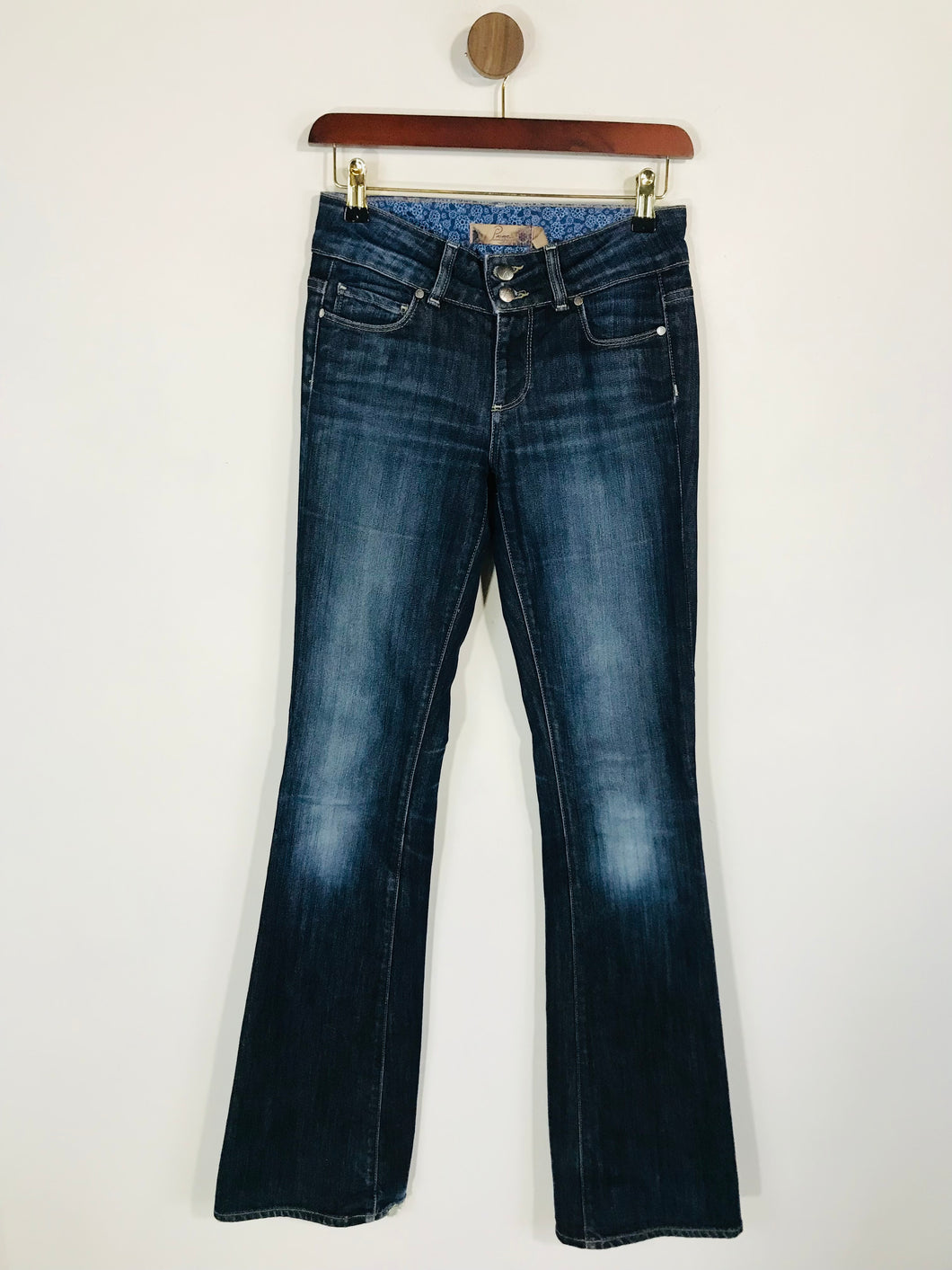 Paige Women's Low Waist Bootcut Jeans | W25 UK6 | Blue