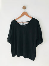Load image into Gallery viewer, Fat Face Women&#39;s Lightweight Knit T-Shirt | UK14 | Black
