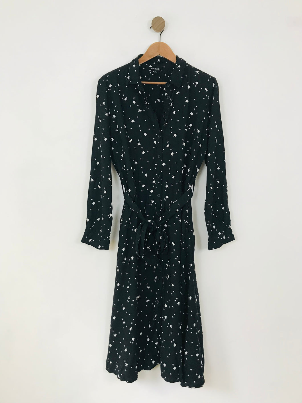Baukjen Women's Long Sleeve Star Print Midi Dress | UK14 | Black