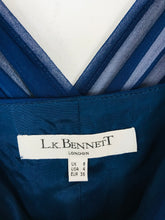 Load image into Gallery viewer, L.K. Bennett Women’s V-Neck Silk Draped Dress | UK8 | Navy Blue

