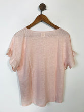 Load image into Gallery viewer, Des Petits Hauts Women&#39;s Linen Frill sleeves T-Shirt | UK8 | Pink

