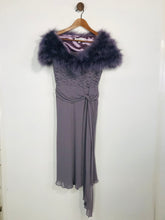 Load image into Gallery viewer, DUSK Women&#39;s Sleeveless A-Line Dress With Feather Shawl | UK14 | Purple
