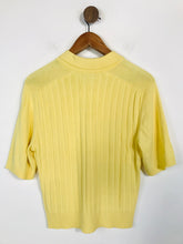 Load image into Gallery viewer, Zara Women&#39;s Knit Ribbed Collared Blouse | M UK10-12 | Yellow
