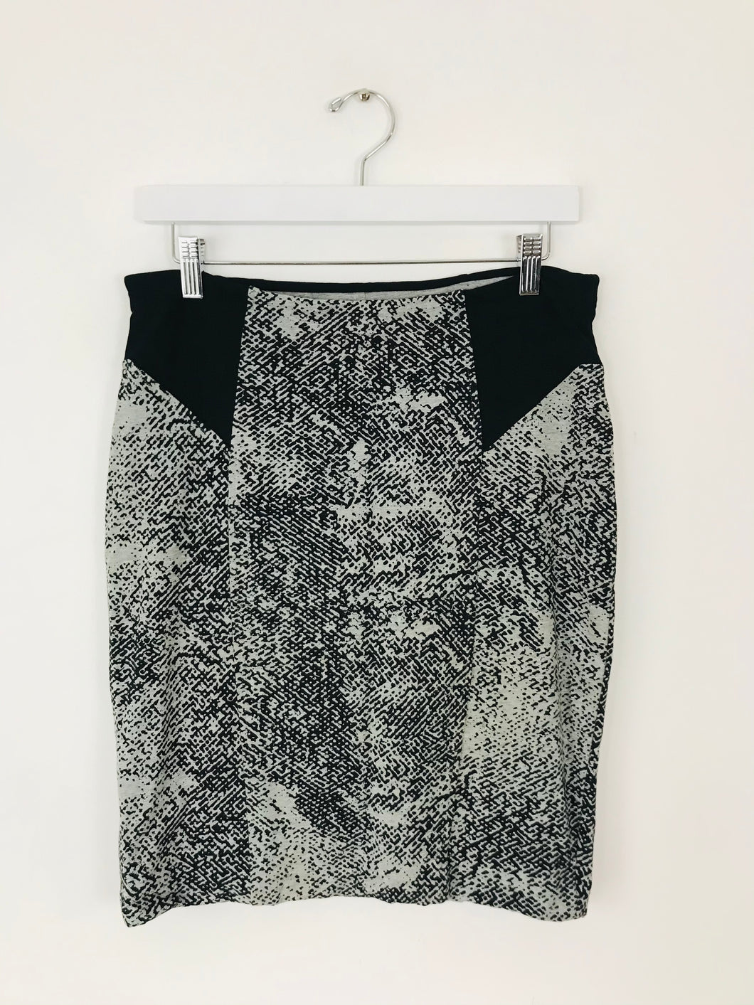 Whistles Women’s Graphic Jersey Pencil Skirt | UK14 | Grey Black