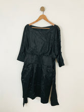 Load image into Gallery viewer, Boss Orange Women’s Silk Gathered Sheath Dress | UK14 | Black
